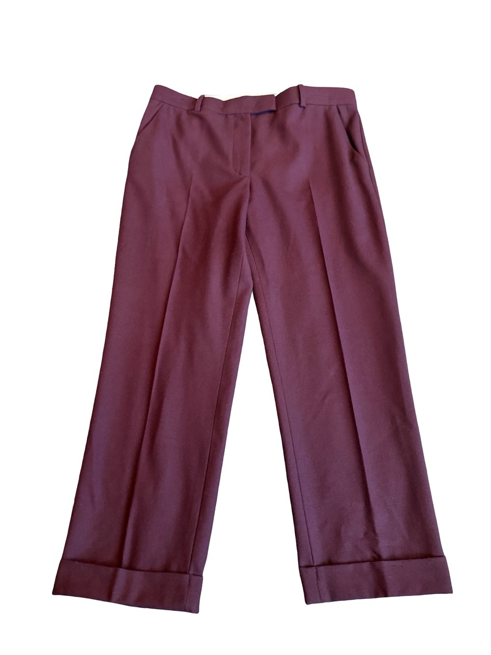 COS Burgundy Cropped Length Slacks Trousers Pants Office Work Size 6 Women's
